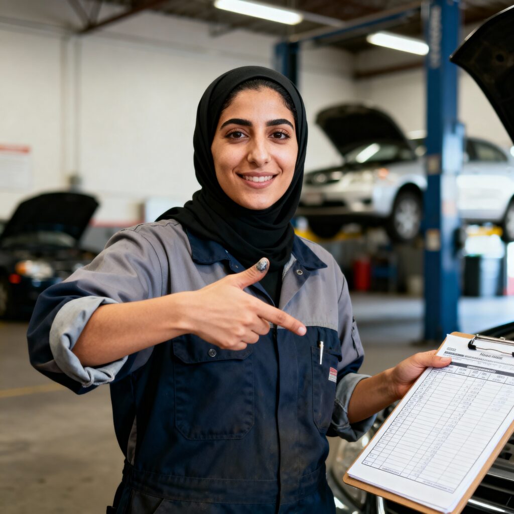 Layla Haddad Arab American Mechanic Portrait - Пример 1