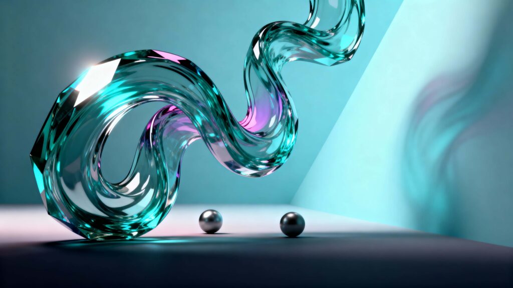Liquid glass waves with metal spheres - Пример 1