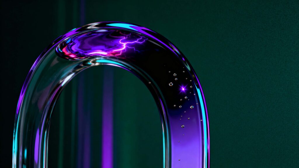 Looping glass arch with violet glow - Пример 1
