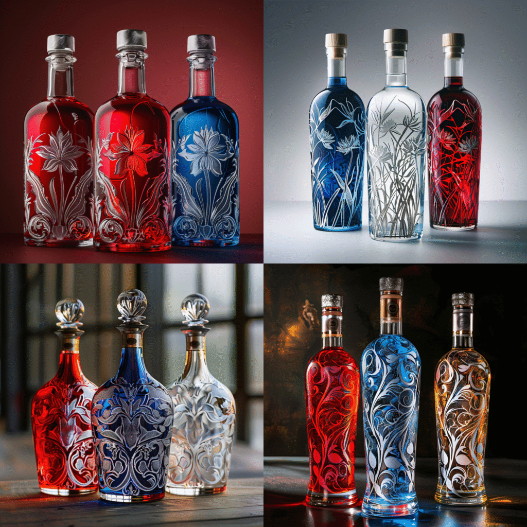 Промпт фото 3 бутылки голландской водки для рекламы - Пример 1