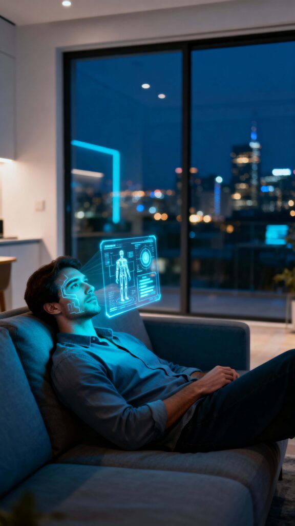 Man with Holographic AI Display - Пример 1