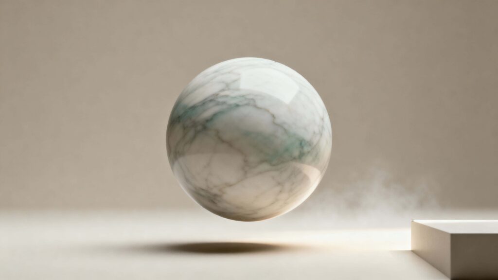 Marble Shape Floating in Soft Light - Пример 1