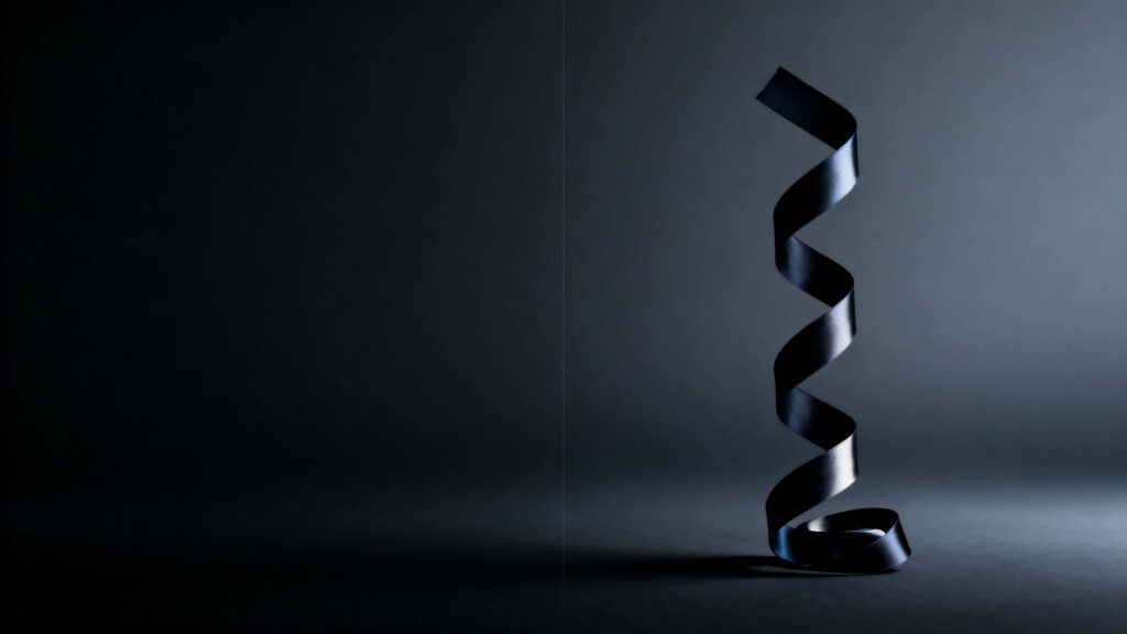 Matte-black ribbon minimal 16:9 composition - Пример 1