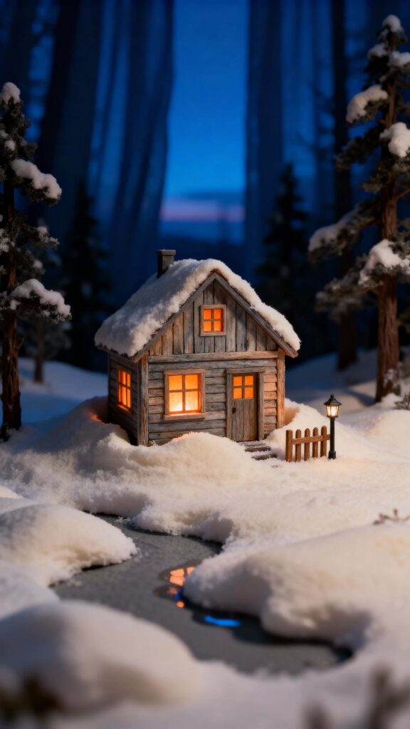 Miniature House Buried in Snow - Пример 1