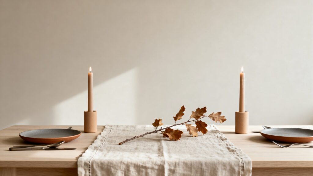Minimal tablescape for seasonal editorial - Пример 1
