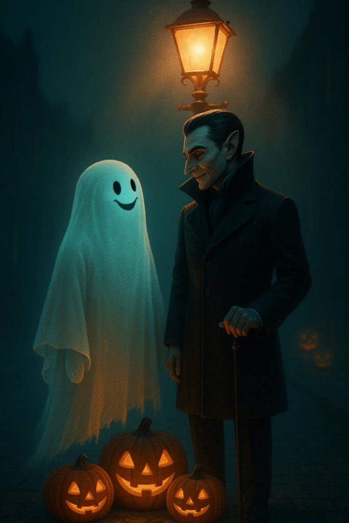 moonlit duo on haunted lane - Пример 1