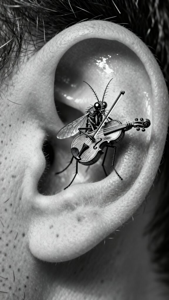 Mosquito Playing Violin in Ear - Пример 1