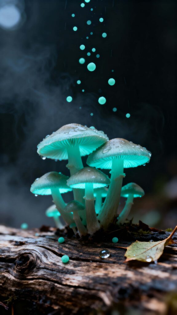 Mushrooms on driftwood macro - Пример 1