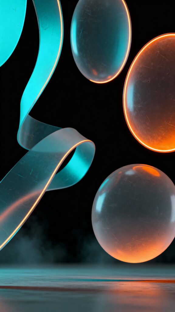 Neon Ribbon & Ovoid Wallpaper — Dark Canvas - Пример 1