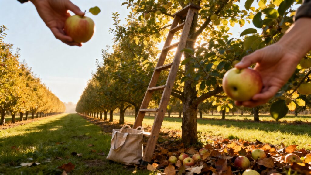 Orchard Row at Golden Hour Harvest - Пример 1