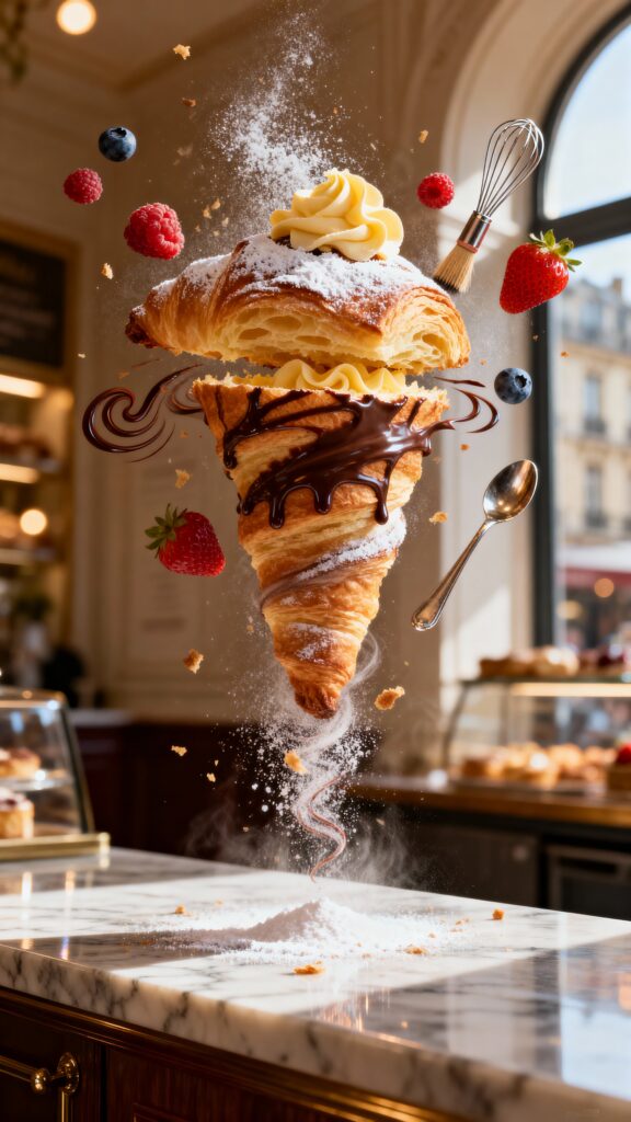 Pastry Mid-Separation — Hyper-Realistic Poster - Пример 1