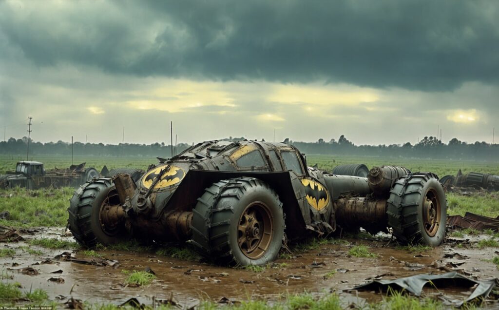 Промпт разлагающаяся ржавчина в полях - Пример 1