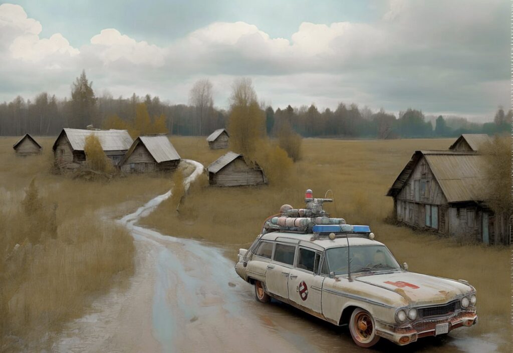 Промпт разлагающаяся ржавчина в полях - Пример 3