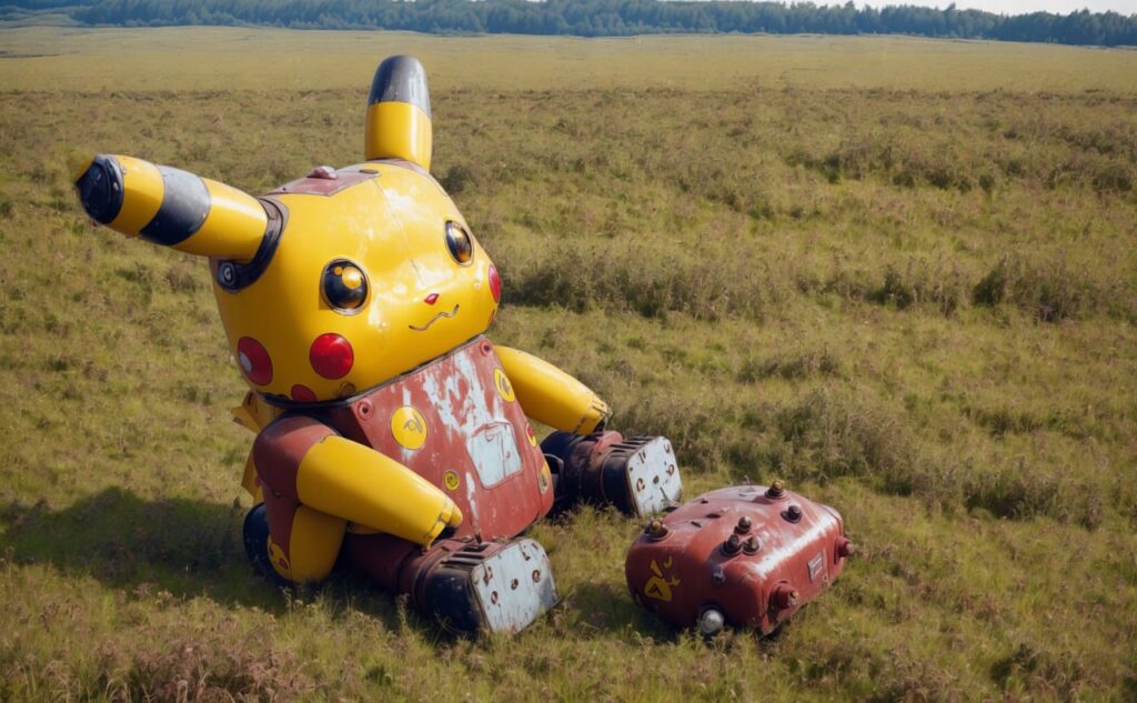 Промпт разлагающаяся ржавчина в полях - Пример 2