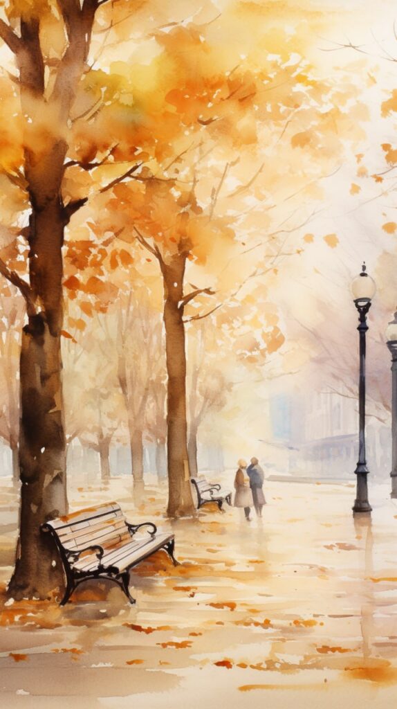 Промт городская осень в стиле акварель - Пример 3