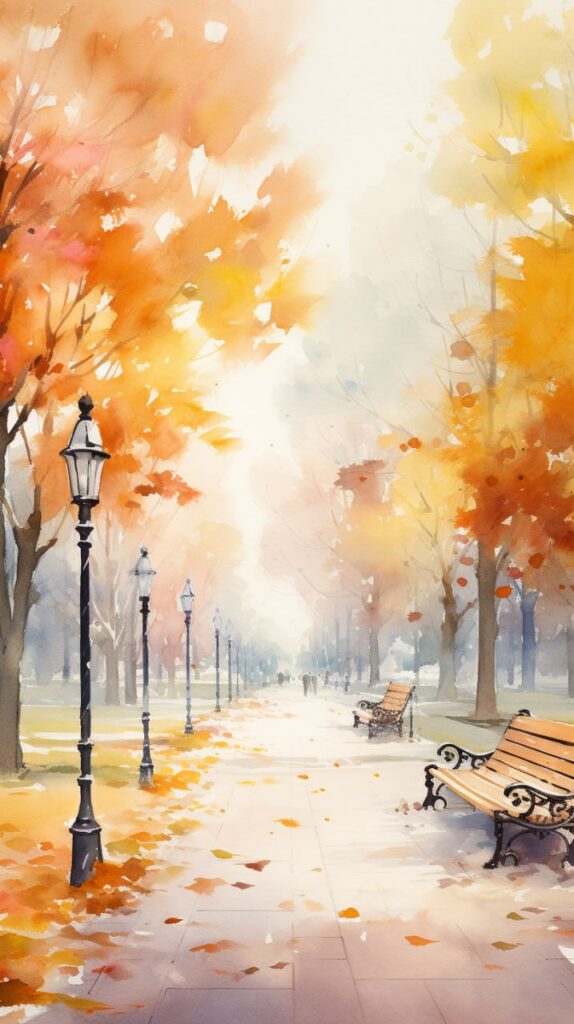 Промт городская осень в стиле акварель - Пример 1