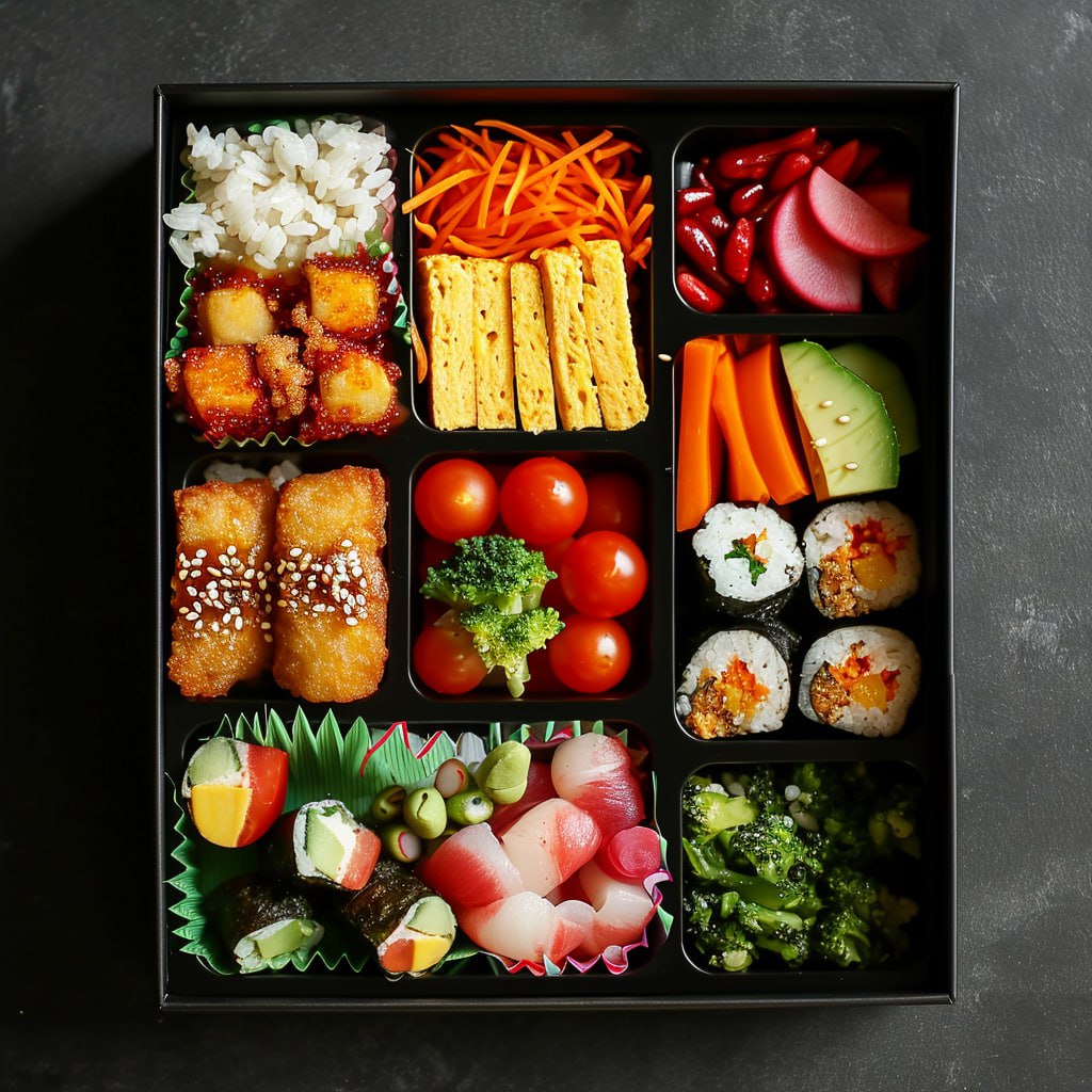 Промпт суши в деревянной коробке - Пример 5