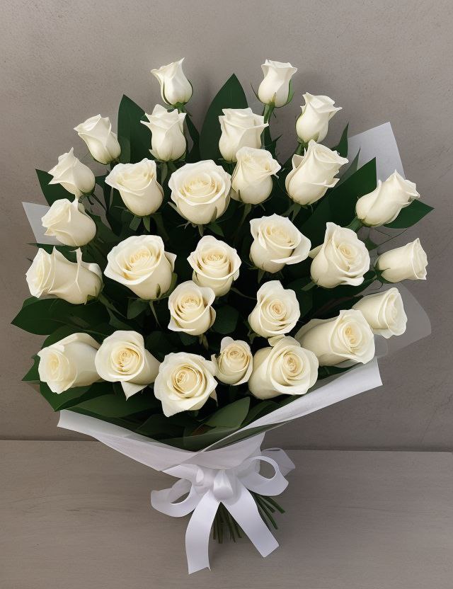 Промпт белые розы - Пример 3