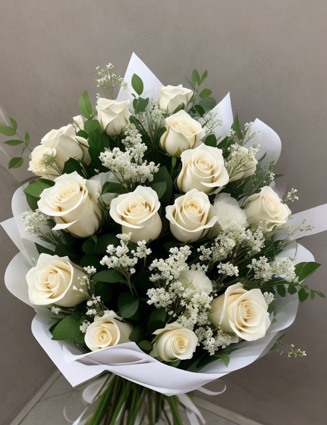 Промпт белые розы - Пример 1