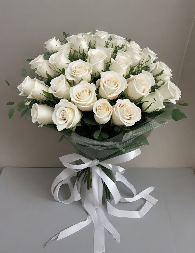 Промпт белые розы - Пример 2