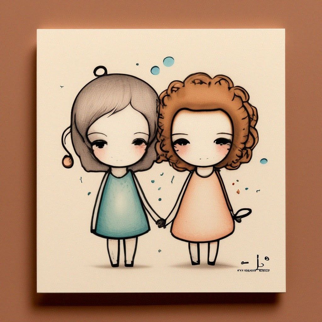 Промпт карикатурный знак зодиака в квадратной рамке, рисунок пастелью и черными чернилами - Пример 1