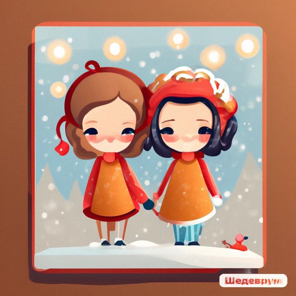 Промпт карикатурный знак зодиака в квадратной рамке, рисунок пастелью и черными чернилами - Пример 2