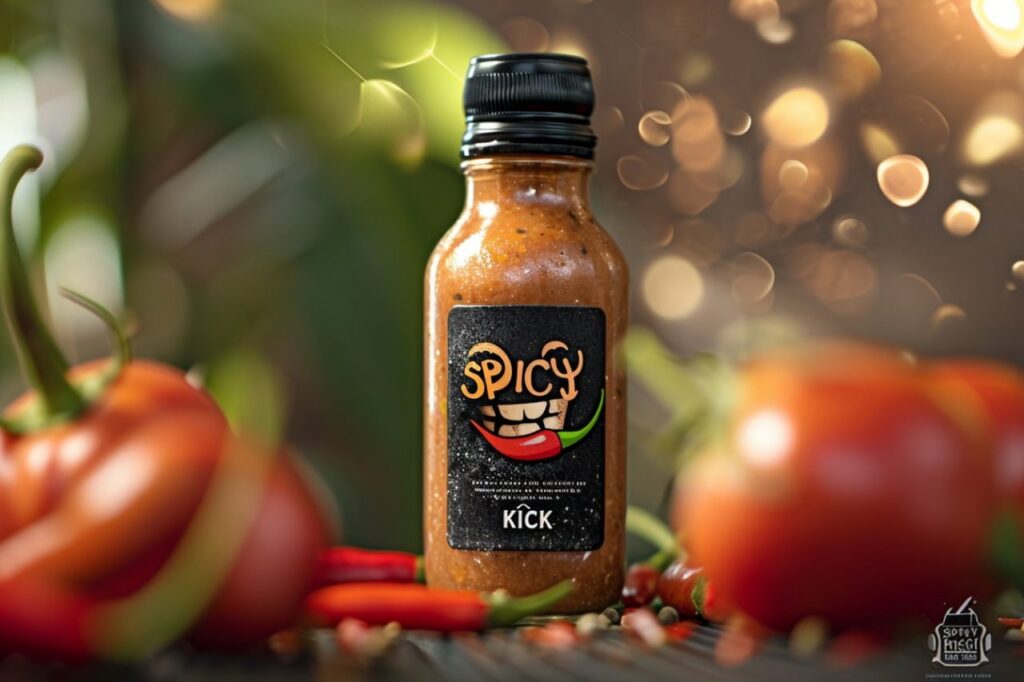 Промпт бутылки соуса с надписью - Пример 1