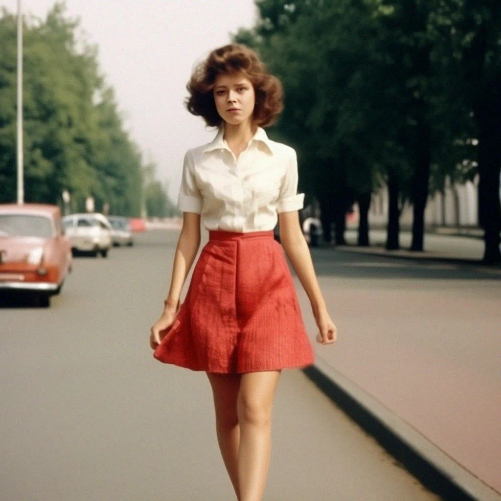 Промпт девушки комсомолки в ретро стиле 60-х - Пример 4