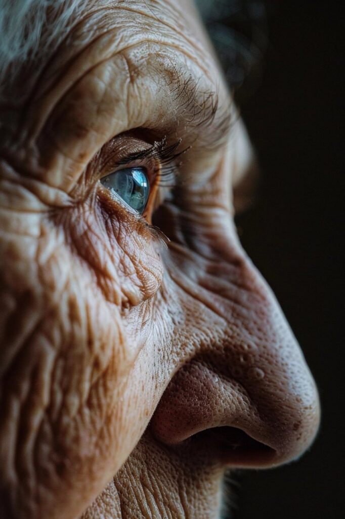 Промпт крупный план лица пожилой женщины - Пример 2