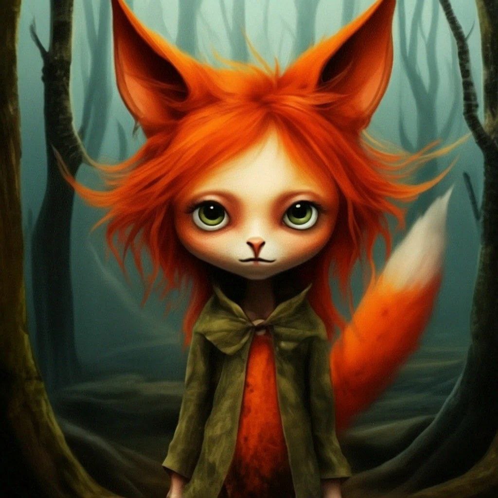 Промпт лесная фея, девочка кошка - Пример 4
