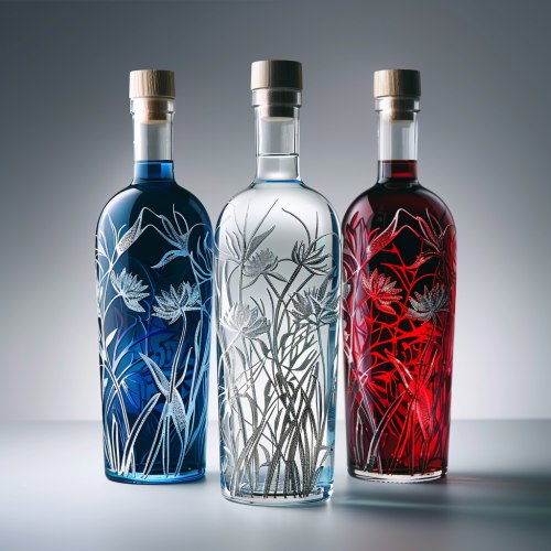 Промпт фото 3 бутылки голландской водки для рекламы - Пример 4