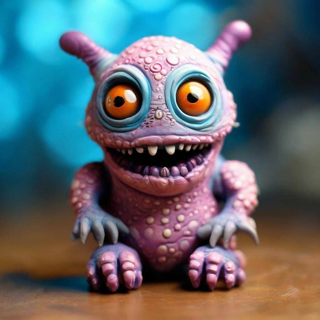 Промпт фигурки инопланетного монстра из глины - Пример 1