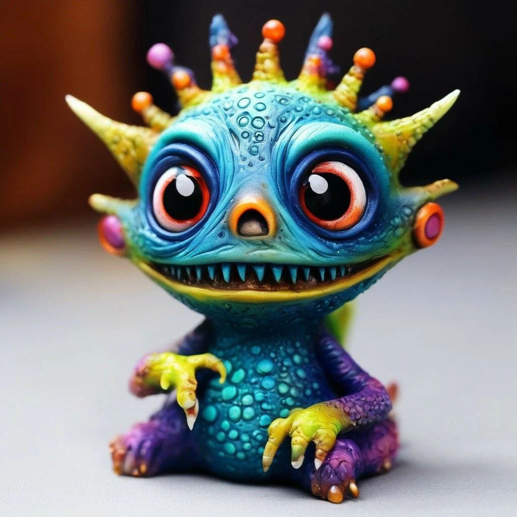 Промпт фигурки инопланетного монстра из глины - Пример 4