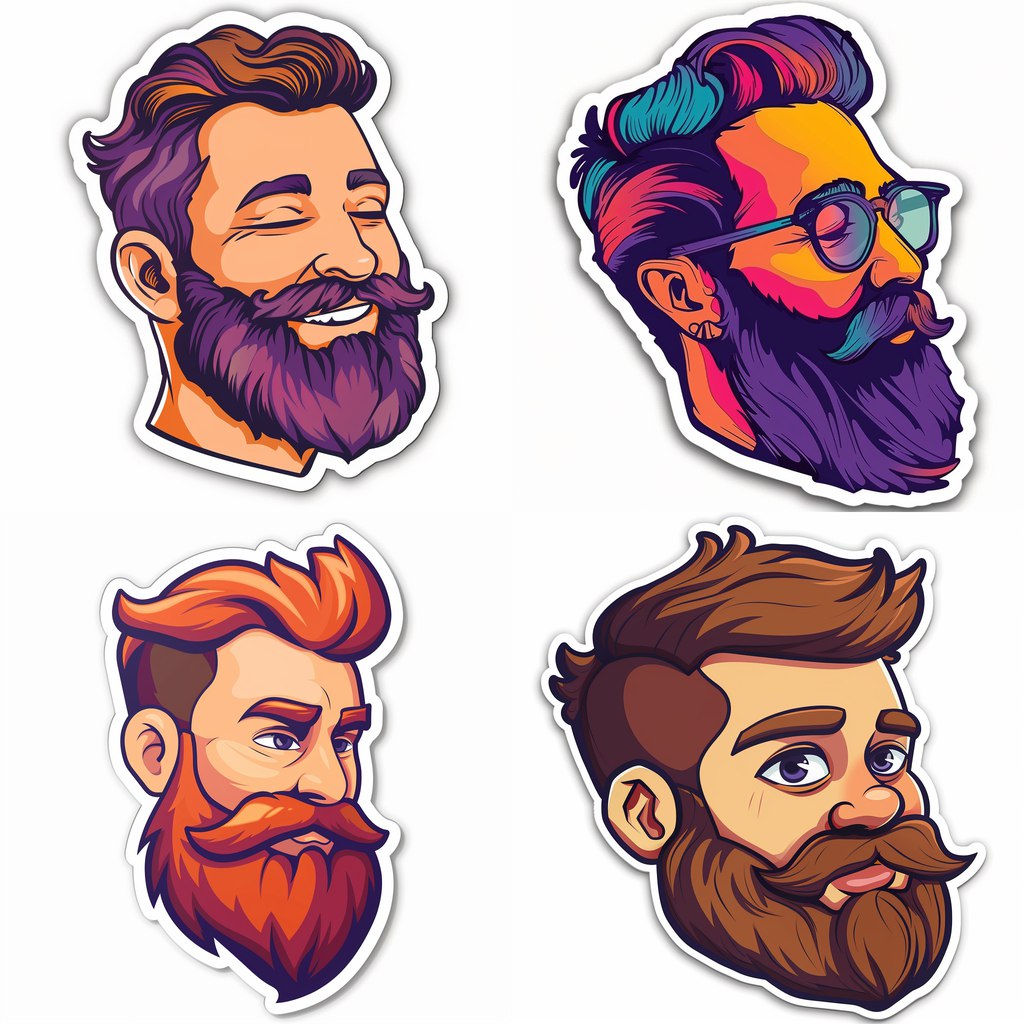 Промпт стикер бородача - Пример 1
