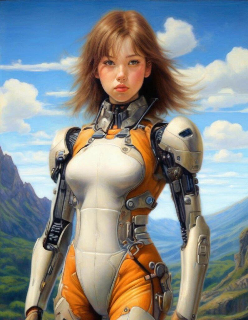 Промпт робот ищет приключения, нежная живопись, мультяшный пейзаж - Пример 6