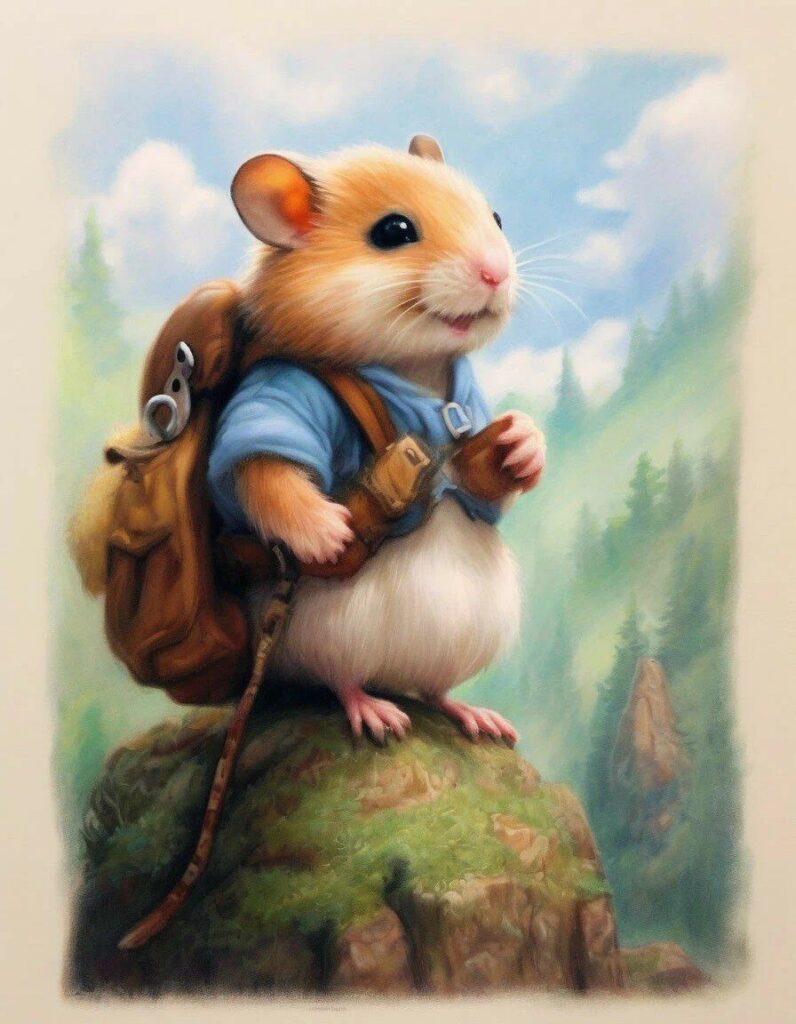 Промпт робот ищет приключения, нежная живопись, мультяшный пейзаж - Пример 3