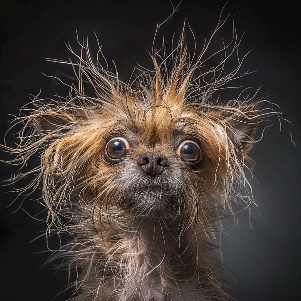 Промпт смешной фотопортрет гротескного животного - Пример 3