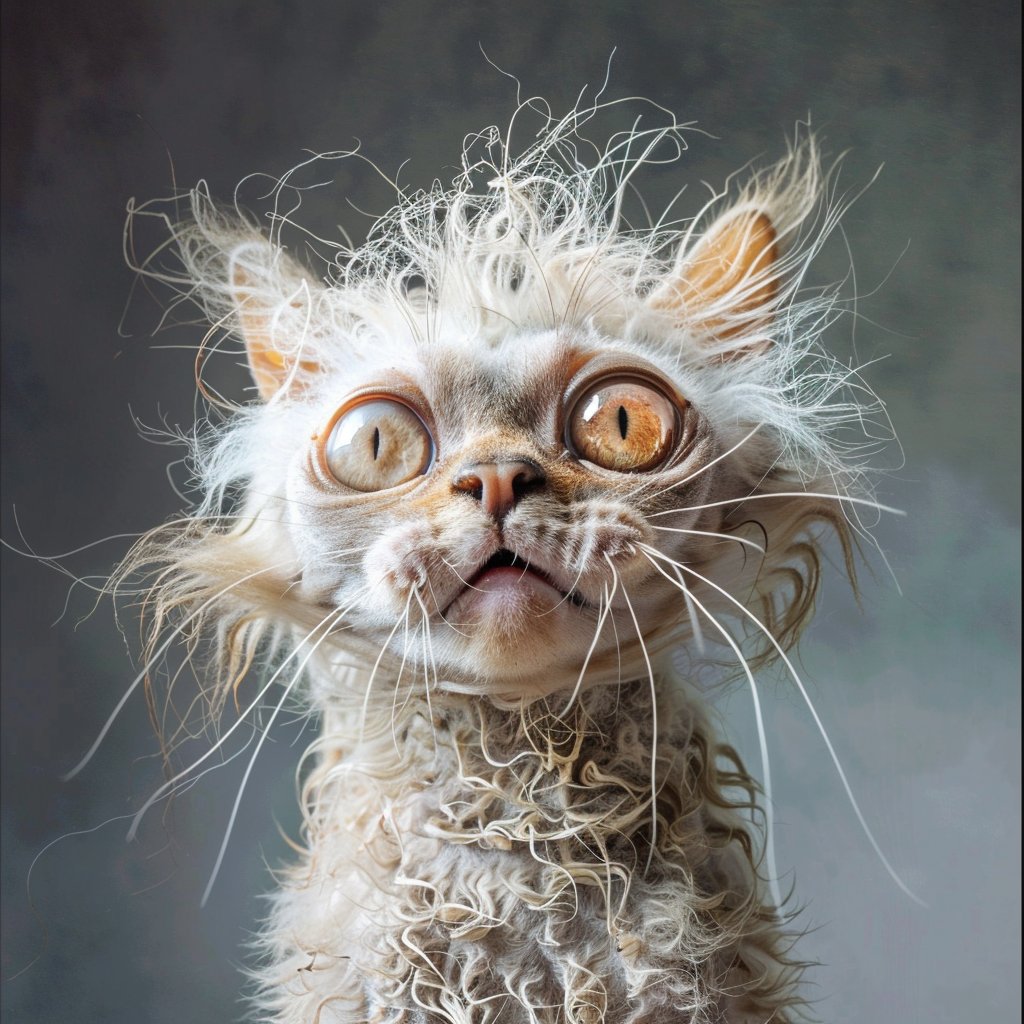 Промпт смешной фотопортрет гротескного животного - Пример 2