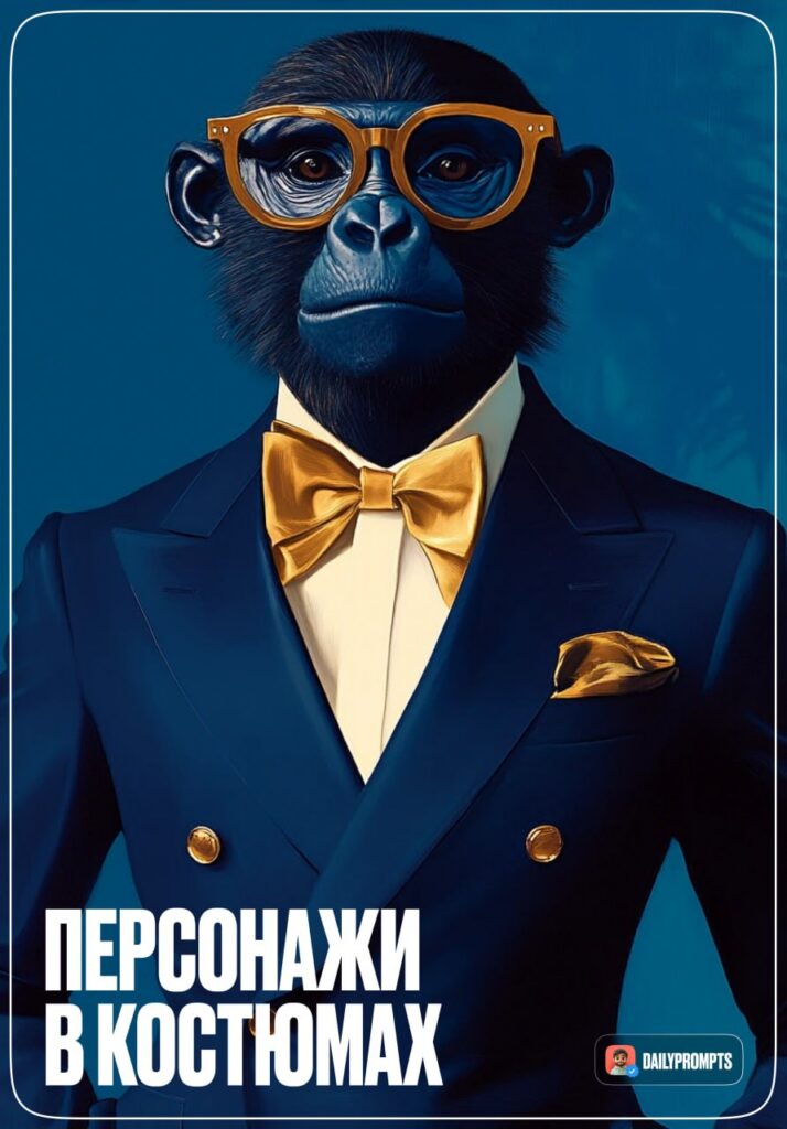 Промпт персонажи в костюма - Пример 1
