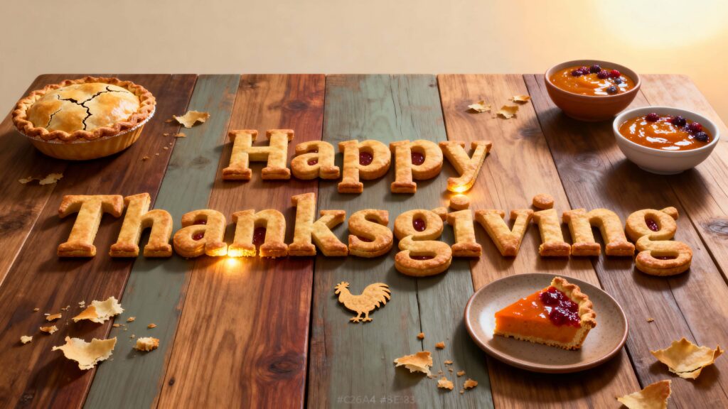 Pie-crust ‘Happy Thanksgiving’ Letter Display - Пример 1