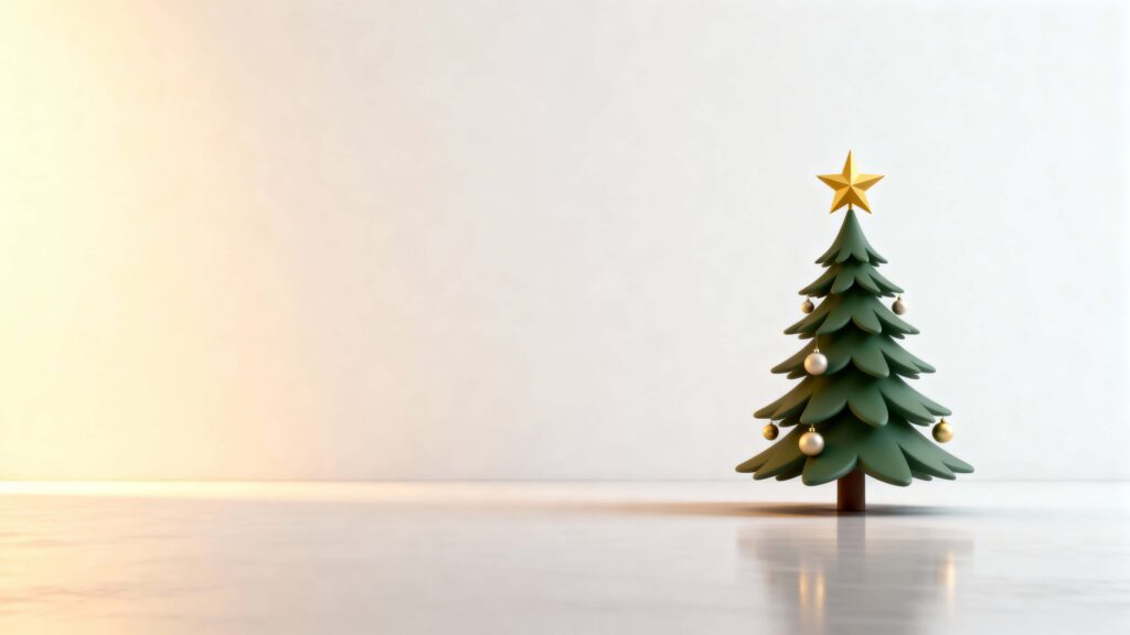 Pine Tree Minimal Christmas Scene - Пример 1