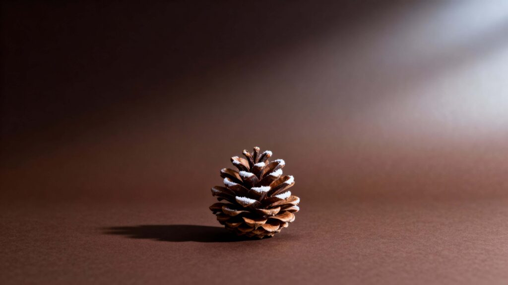 Pinecone on Wide Christmas Background Scene - Пример 1