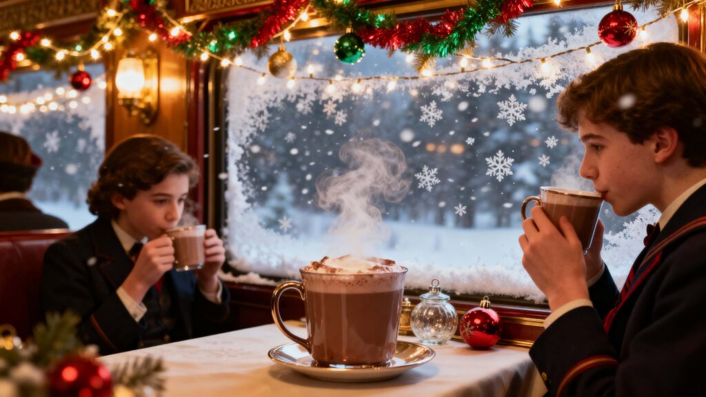 Polar Express cabin cozy Christmas interior - Пример 1