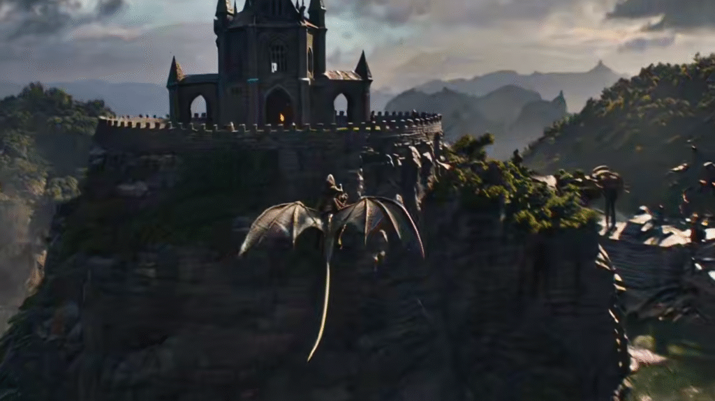 Промпт для видео полет на драконе - Пример 1