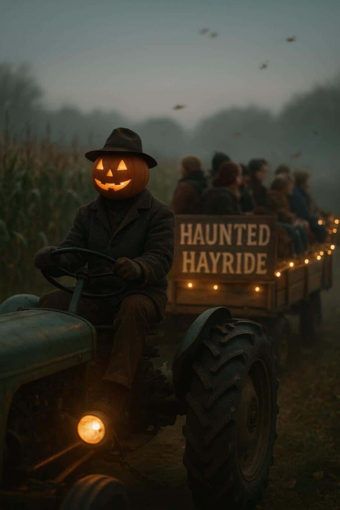 Pumpkin-head Tractor Hayride Driver Portrait - Пример 1