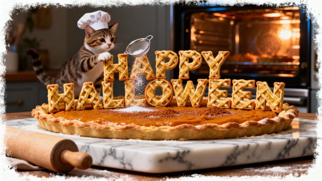 Pumpkin Lettering: Golden Halloween Lattice-Crust Display - Пример 1