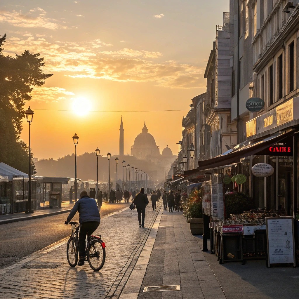 Промпт утреннего города - Пример 2