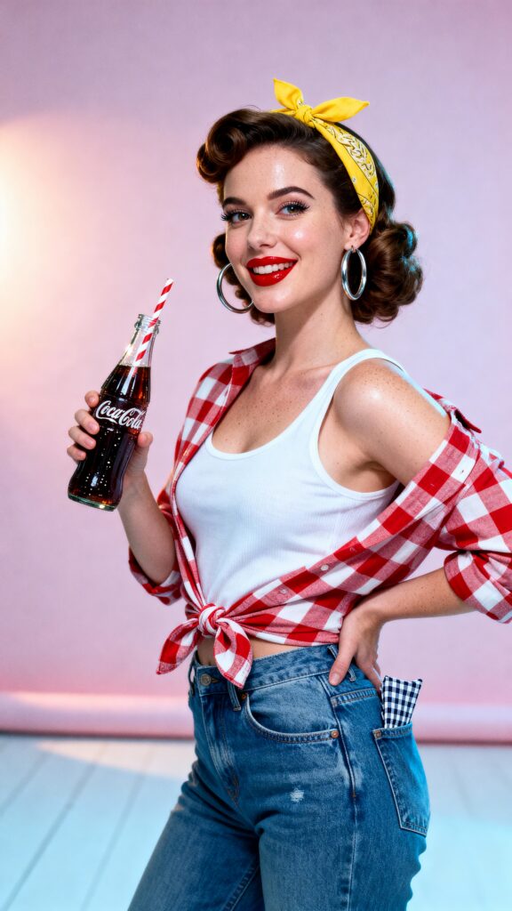 Retro 1950s pin-up woman portrait. - Пример 1