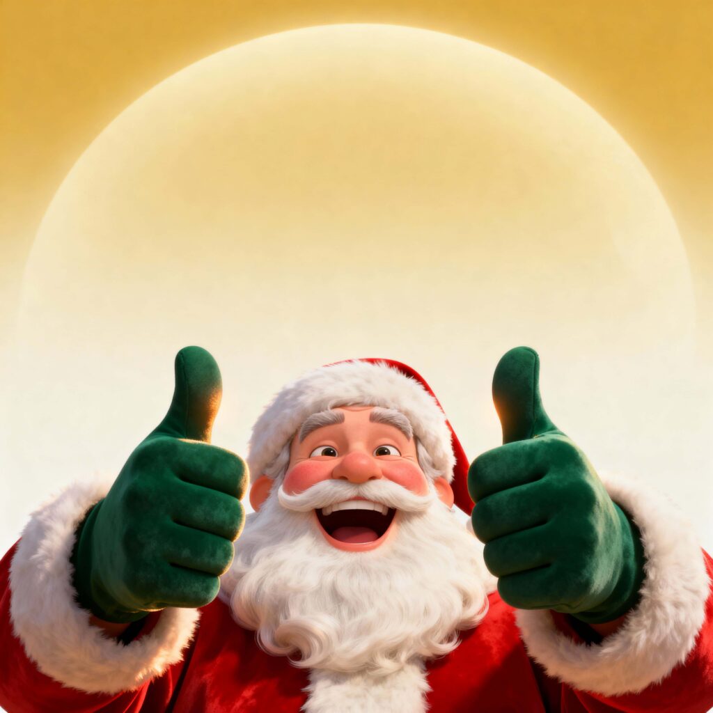 Santa close-up thumbs-up square portrait - Пример 1
