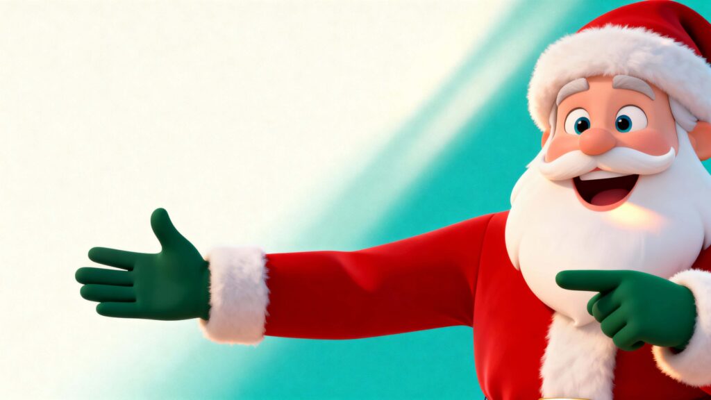 Santa pointing close-up for templates - Пример 1